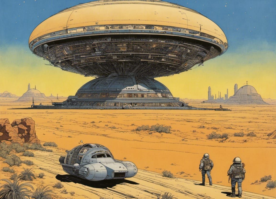 A starship in the desert