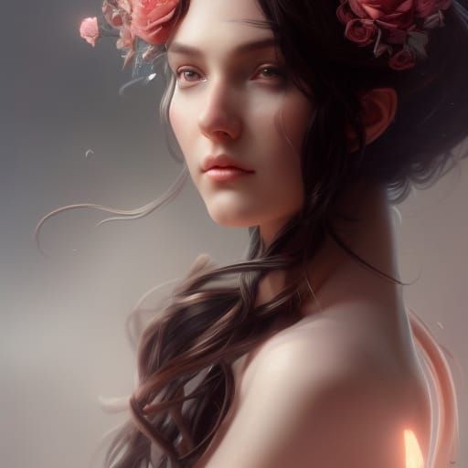 Pink roses crown - AI Generated Artwork - NightCafe Creator