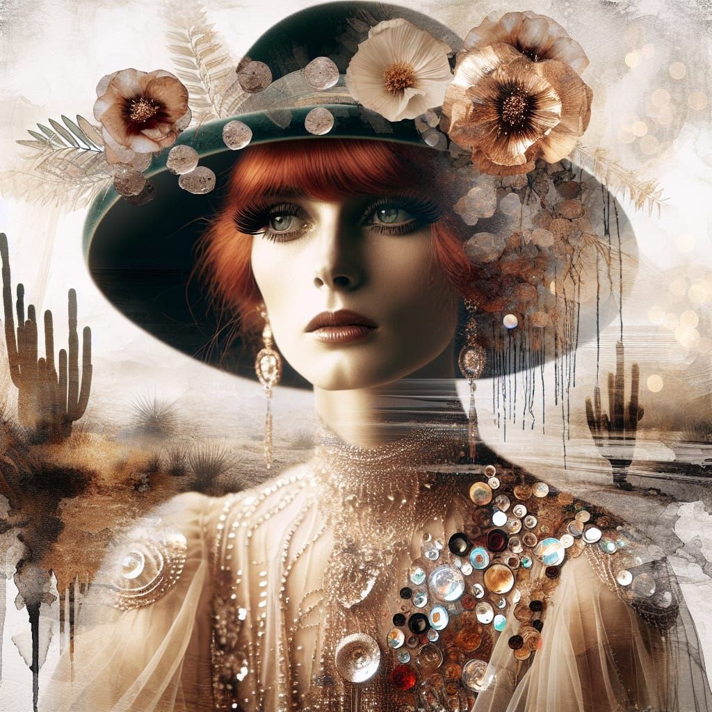 Impasto Cascade Hallucination nomadic anthropomorphic spirograph 3D mixed-media  Goth Latina