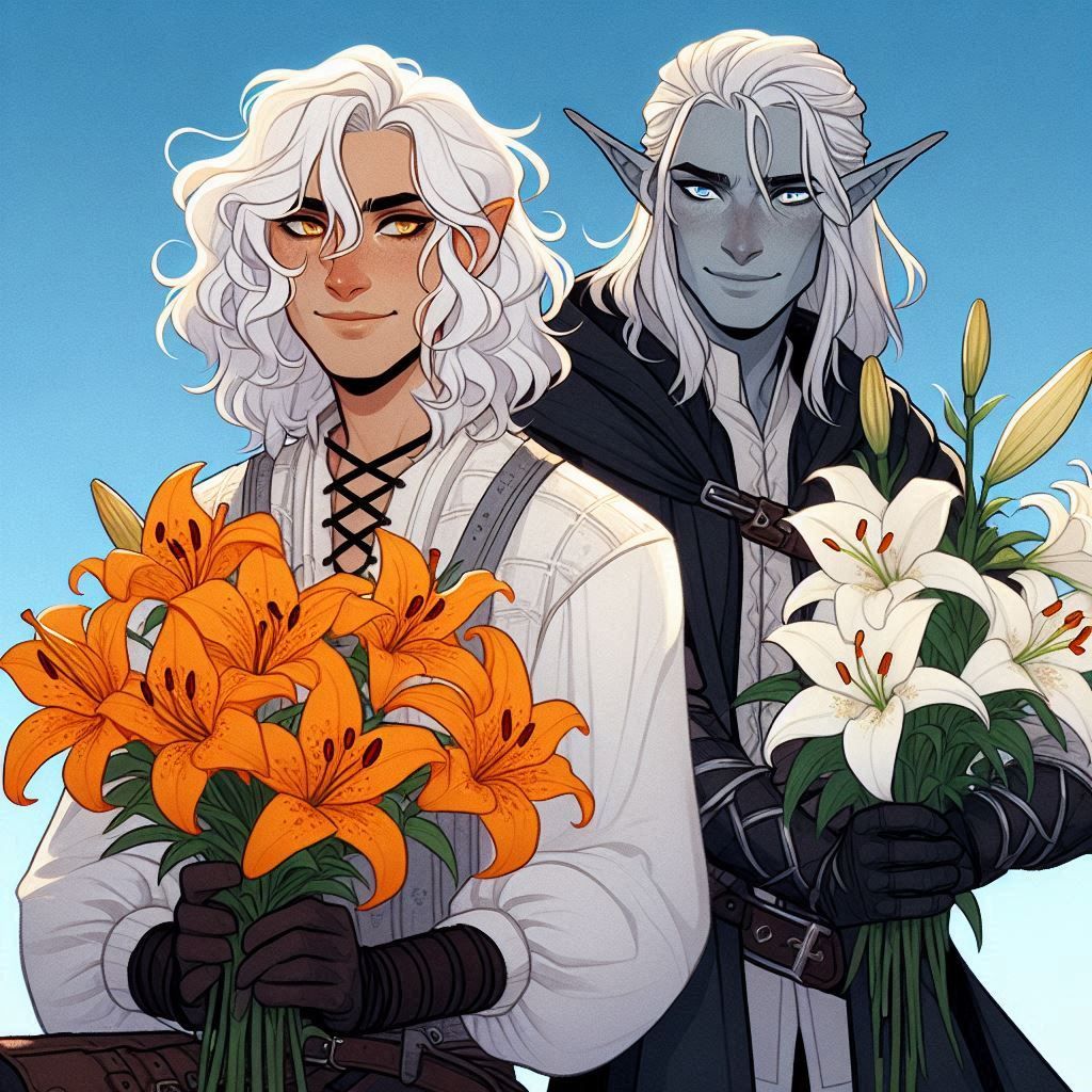 RinBe and Diomedes with Lilies