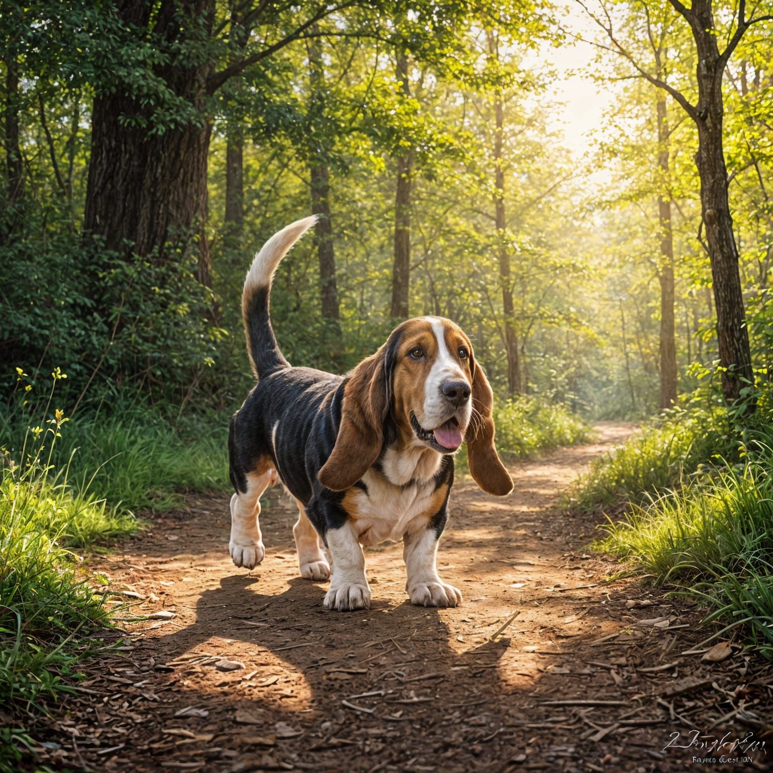 Happy Basset Hound  by @Antinomy