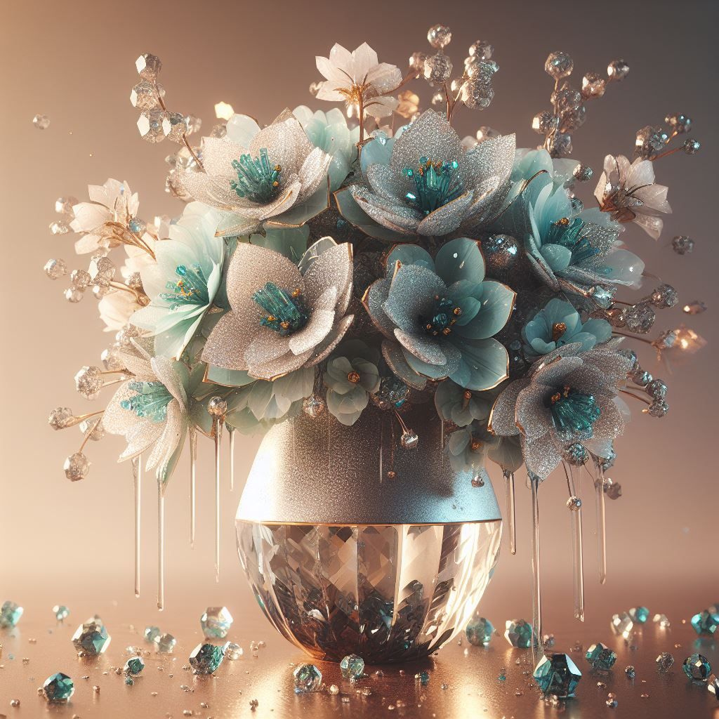 Light Turquoise Diamond Vase