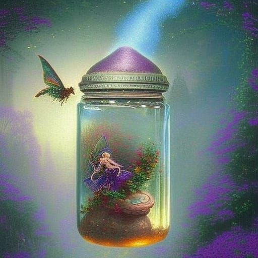 Pretty Tiny Fairy Trapped In A Jar Ai Generated Artwork Nightcafe Creator