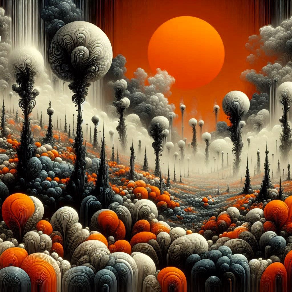 Orange, Black and White Fantasy