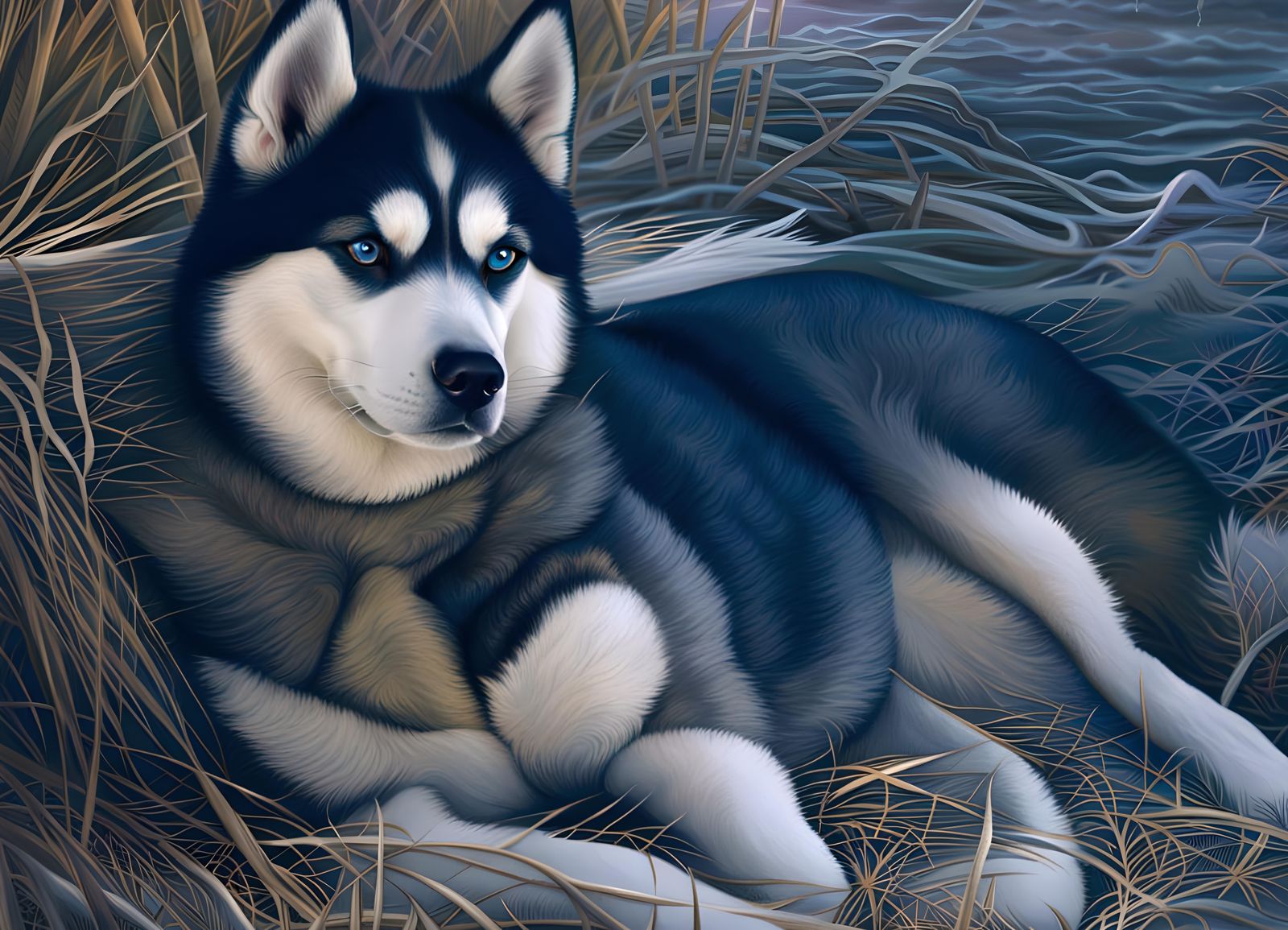 Siberian Husky on the Steppe - AI Generated Artwork - NightCafe Creator