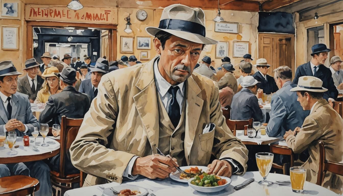 M. Hulot mange au Restaurant, Un film de Jacques Tati.