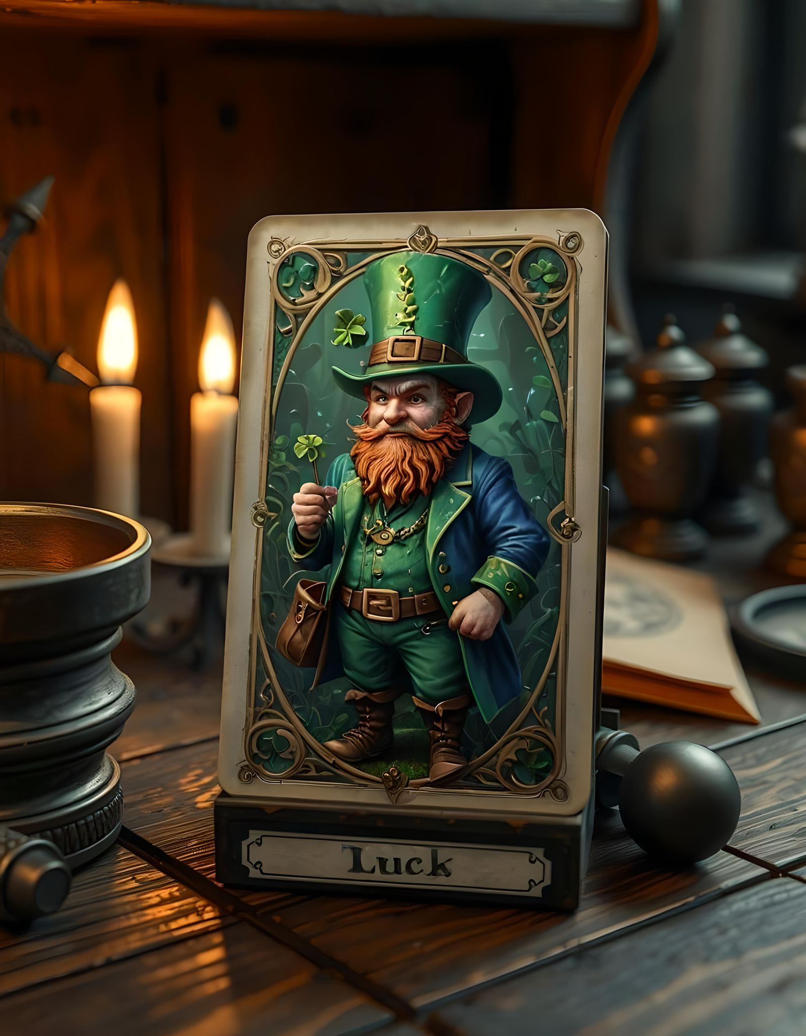 Tarot card - Fantasy edition - the Leprechaun  by @BM