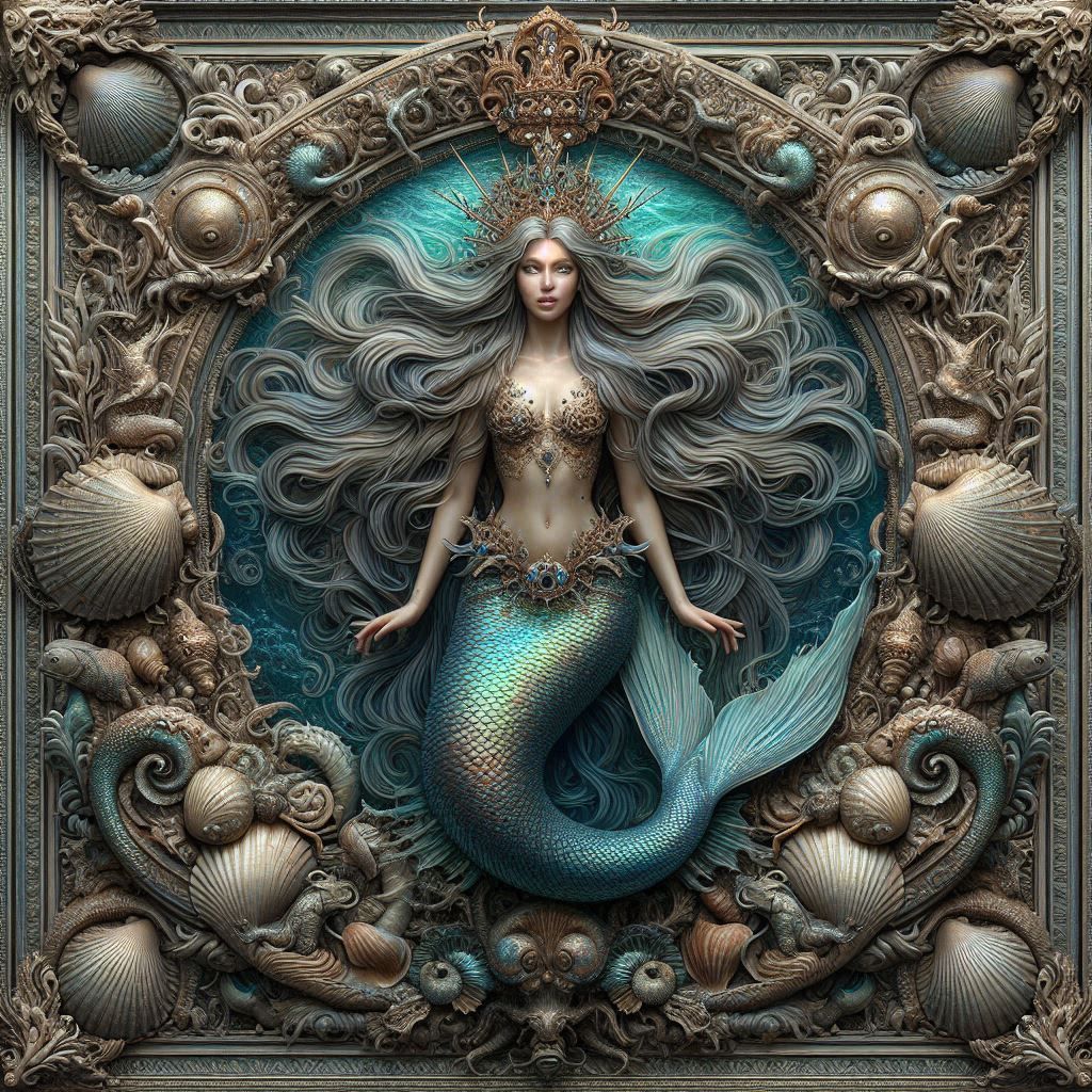 Mermaid with Flowing Hair