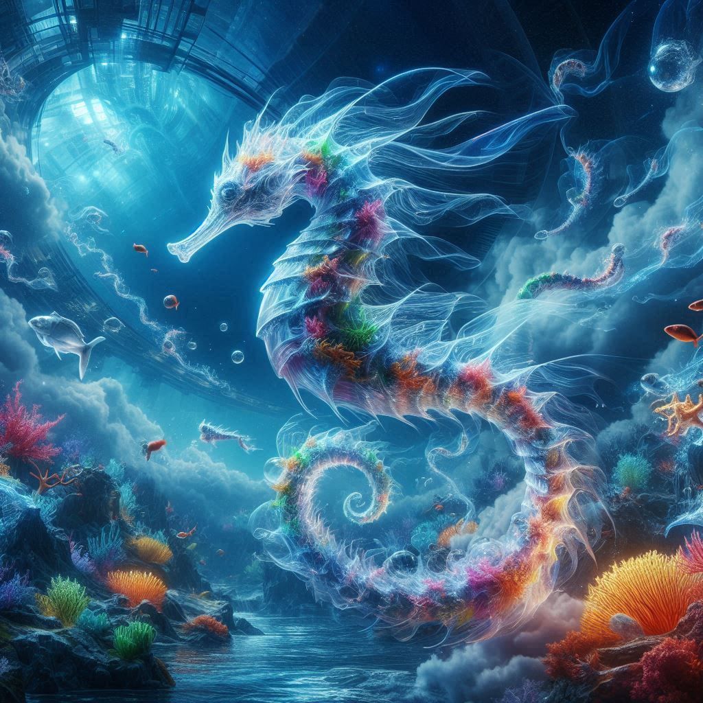 Colorful Transparent Seahorse