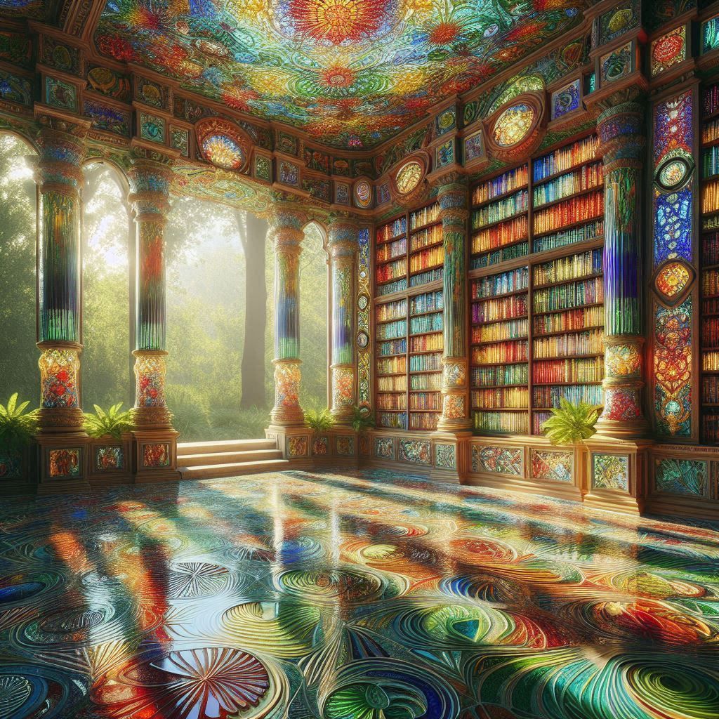 library made of murino glass