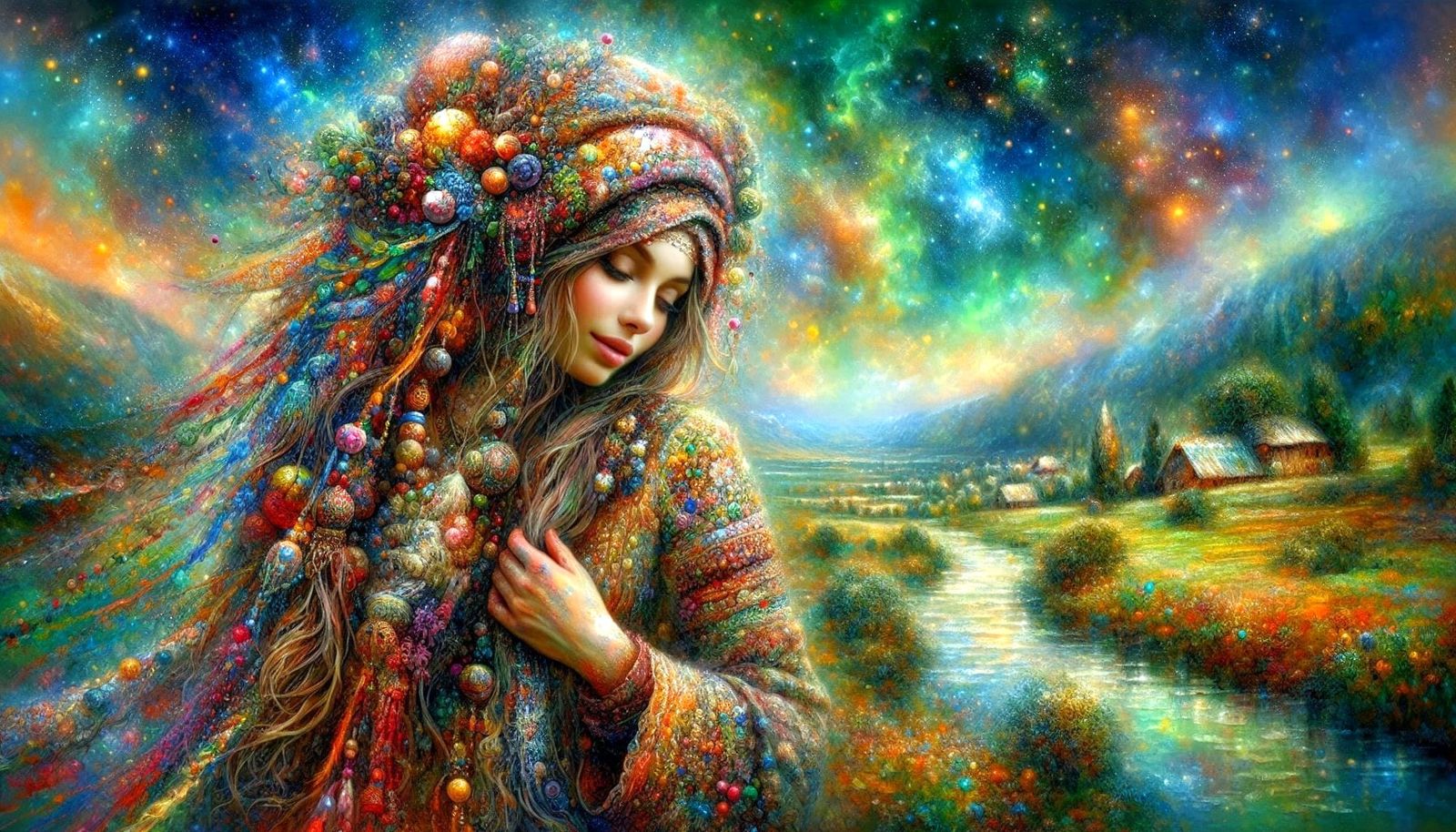 Colourful Gypsy woman