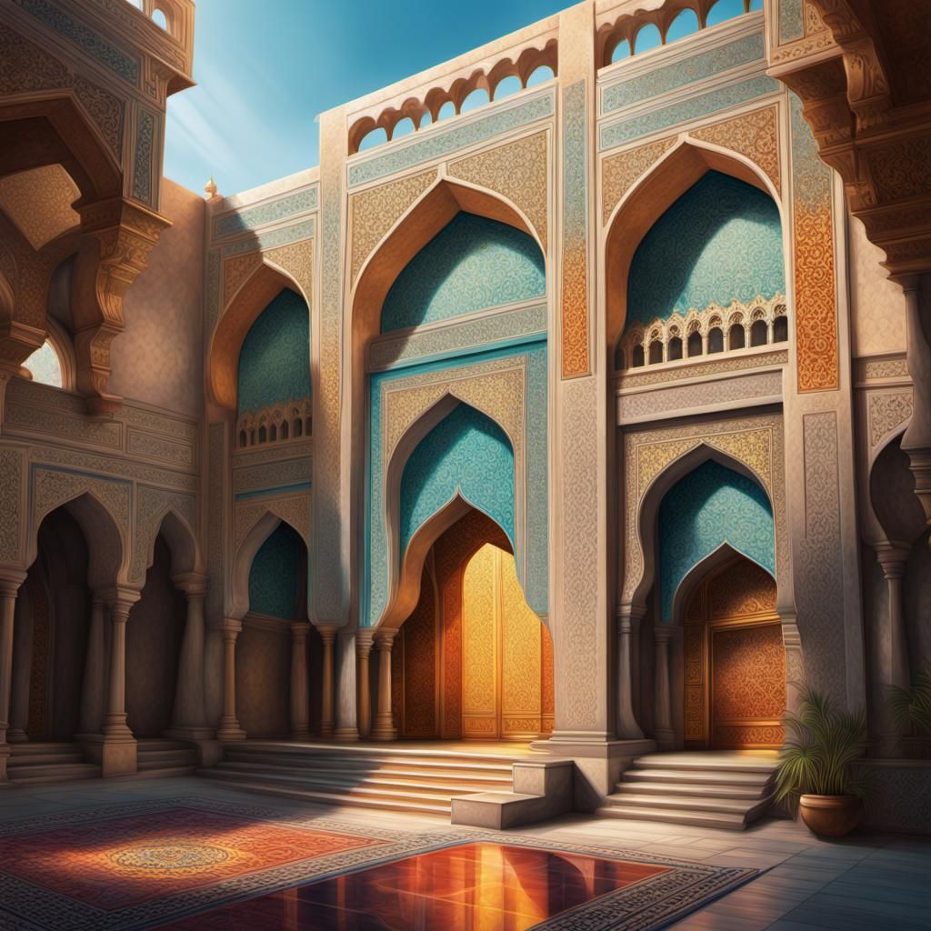 airbrush illustration of a persian palace AI Generated Artwork