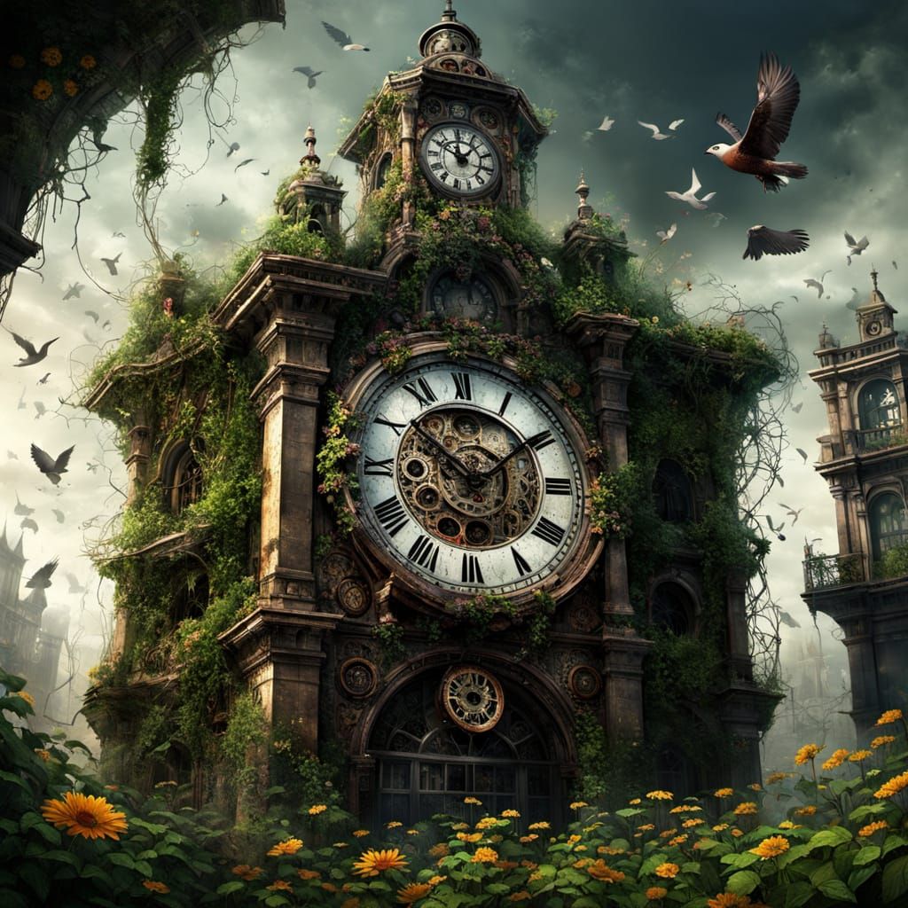 Clocktower in ruins   by @Queen274