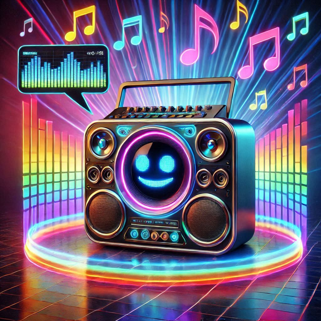 High tech boombox with built in chatbot