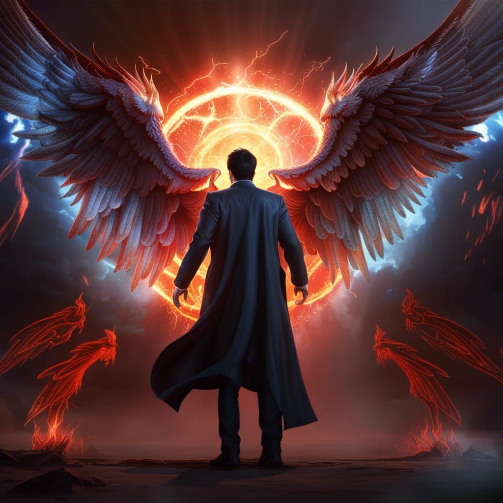 Castiel vs Lucifer: Detailed Matte Painting