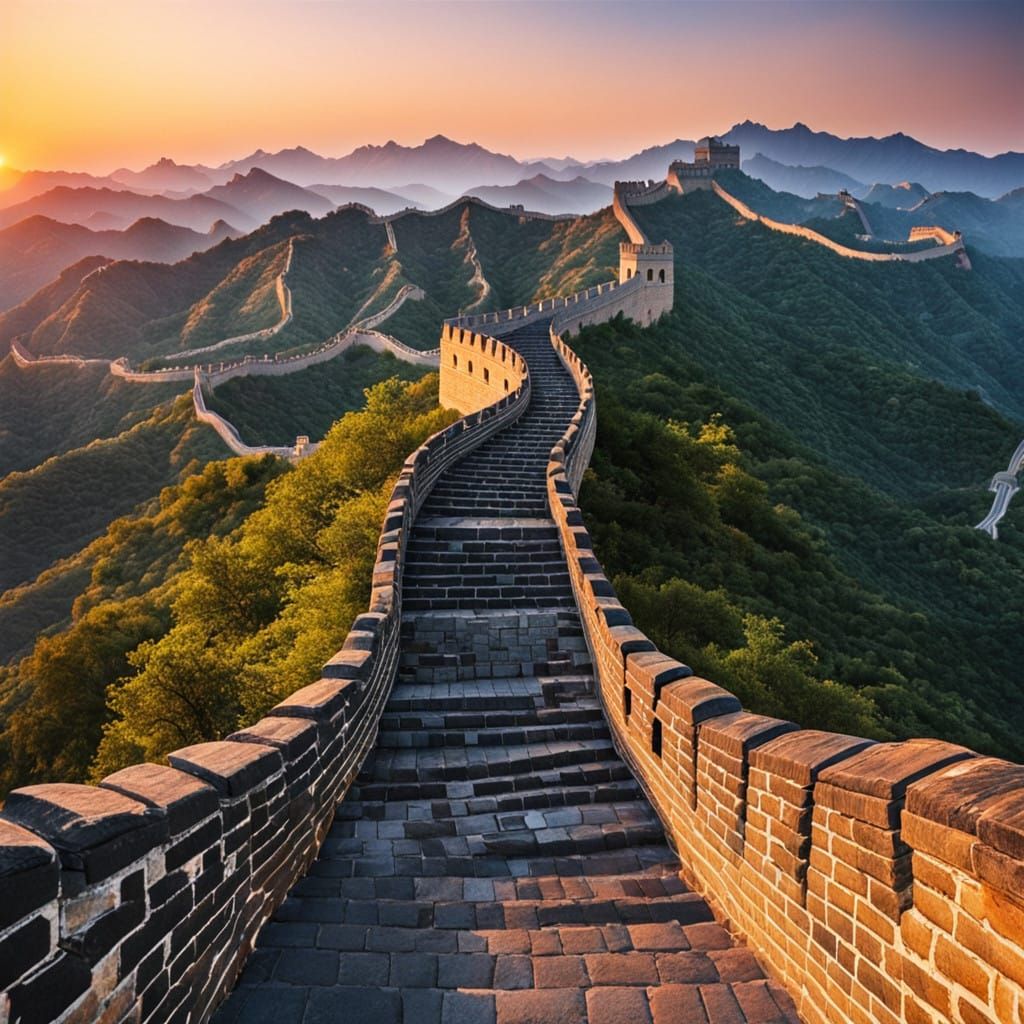 Inspired by the Great Wall of China on a beautiful sunrise  by @bibillou