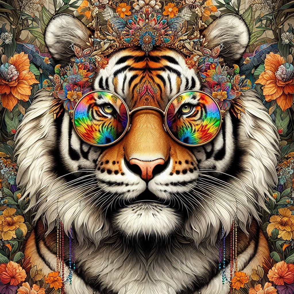 Tiger with sunglasses