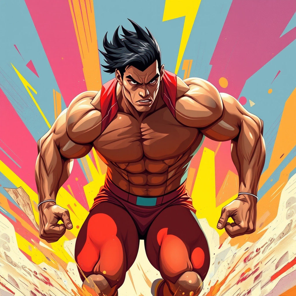 Athlete in Motion: Futuristic Digital Art