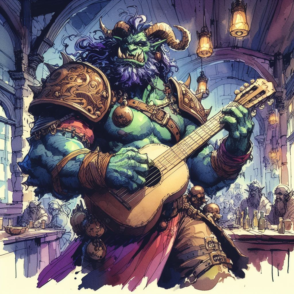 Half Orc Bard - AI Generated Artwork - NightCafe Creator