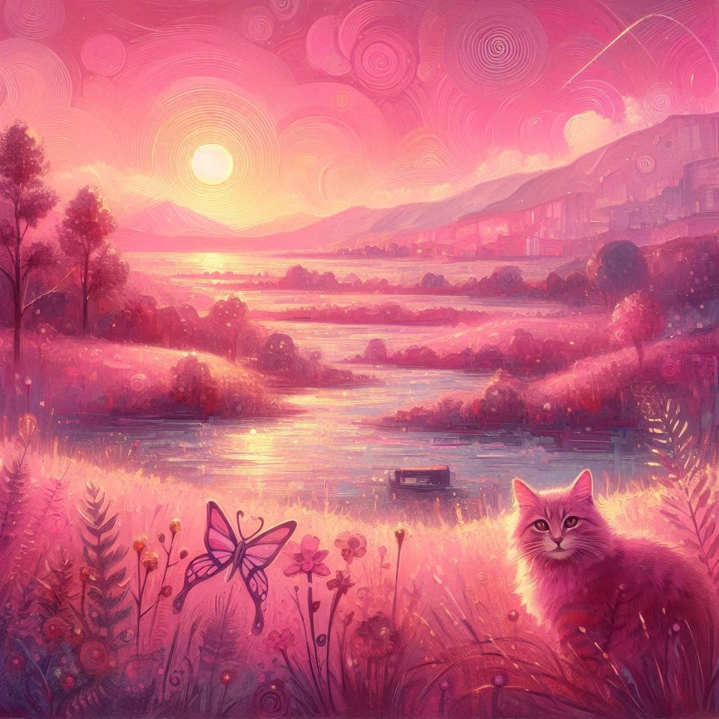 pink cute landscape