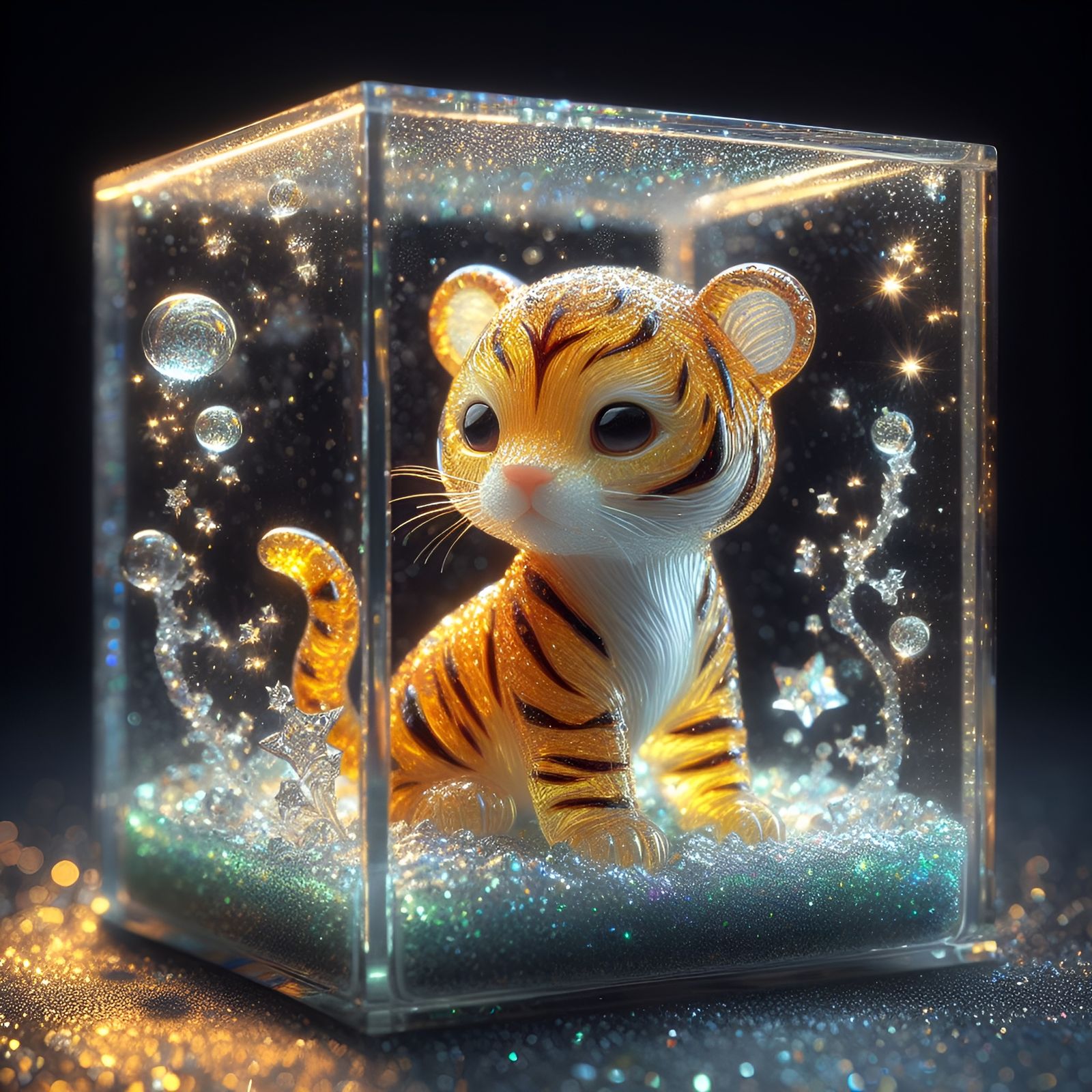 tiger in a terrarium