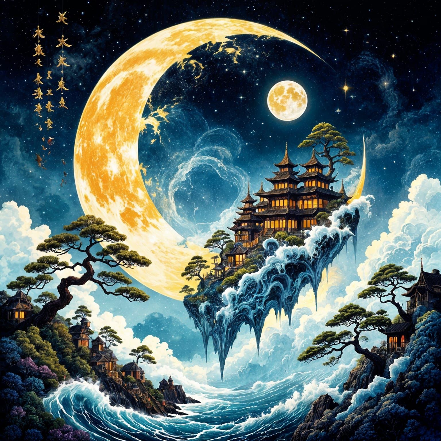 Sentient Dreamchaser in Wayang Style with Earth