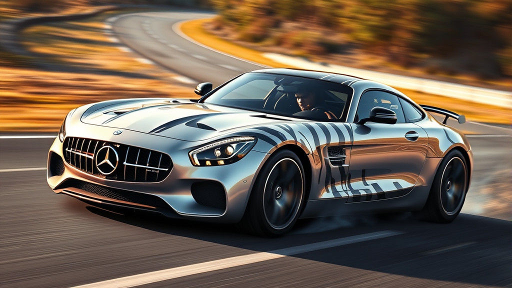 Mercedes tiger end tank tiger from Germany get ready to race on the road, focus, with no person