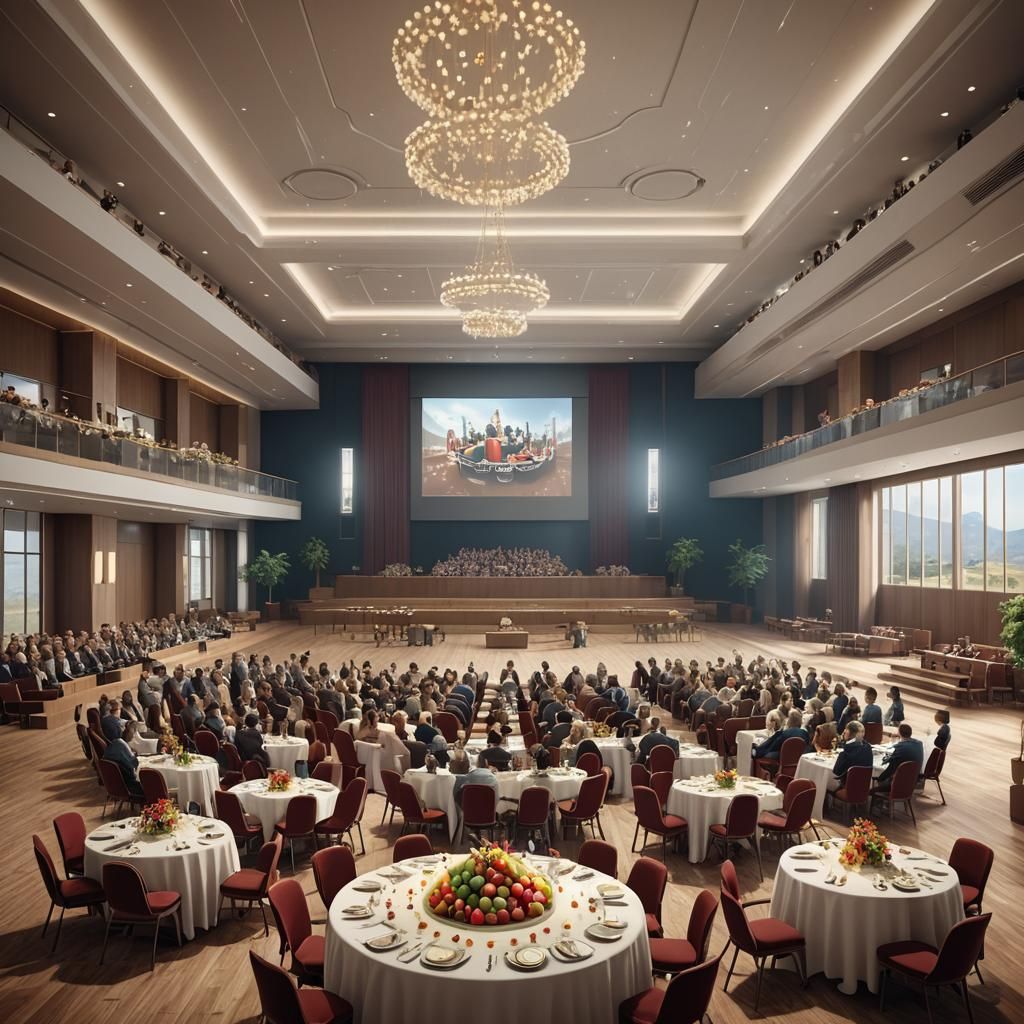 אולם הרצאות גדול מאוד ורחב עם חלונות ענקיים לכיוון הכינרת, ב...