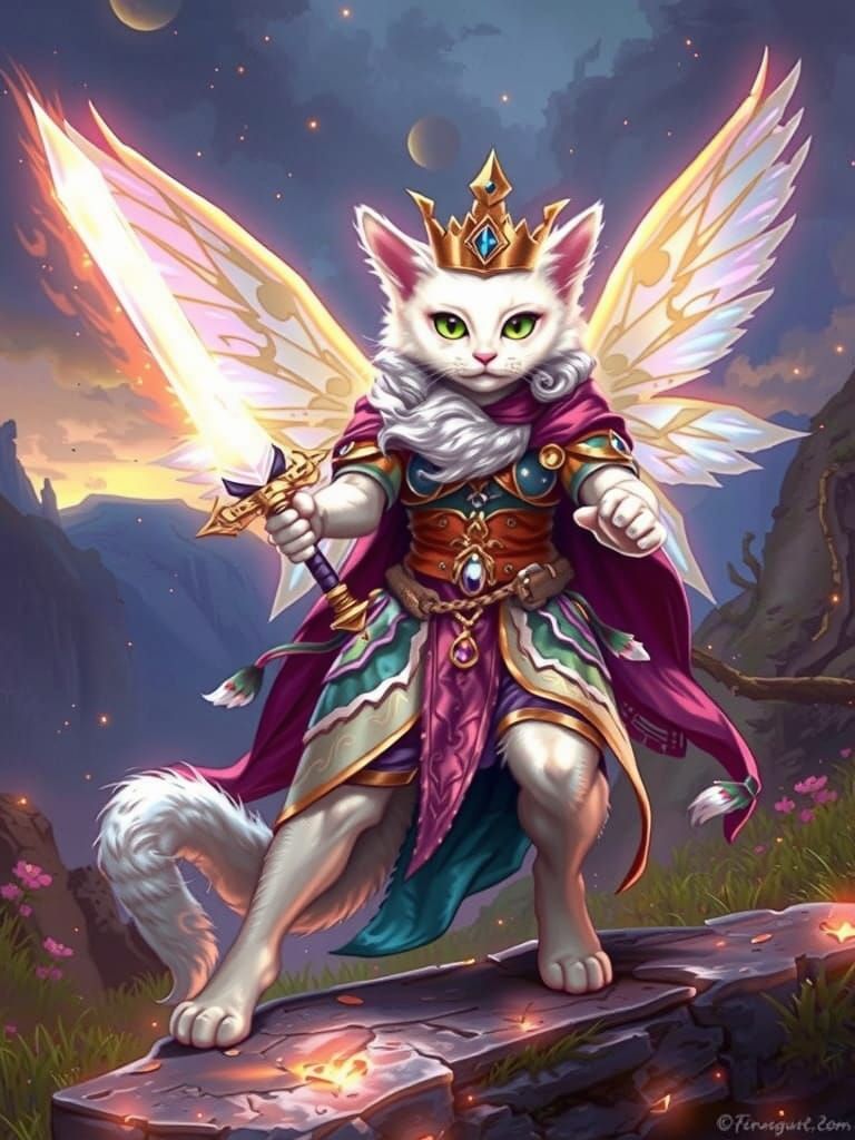 queen cat fairy warrior.  by @Ylona