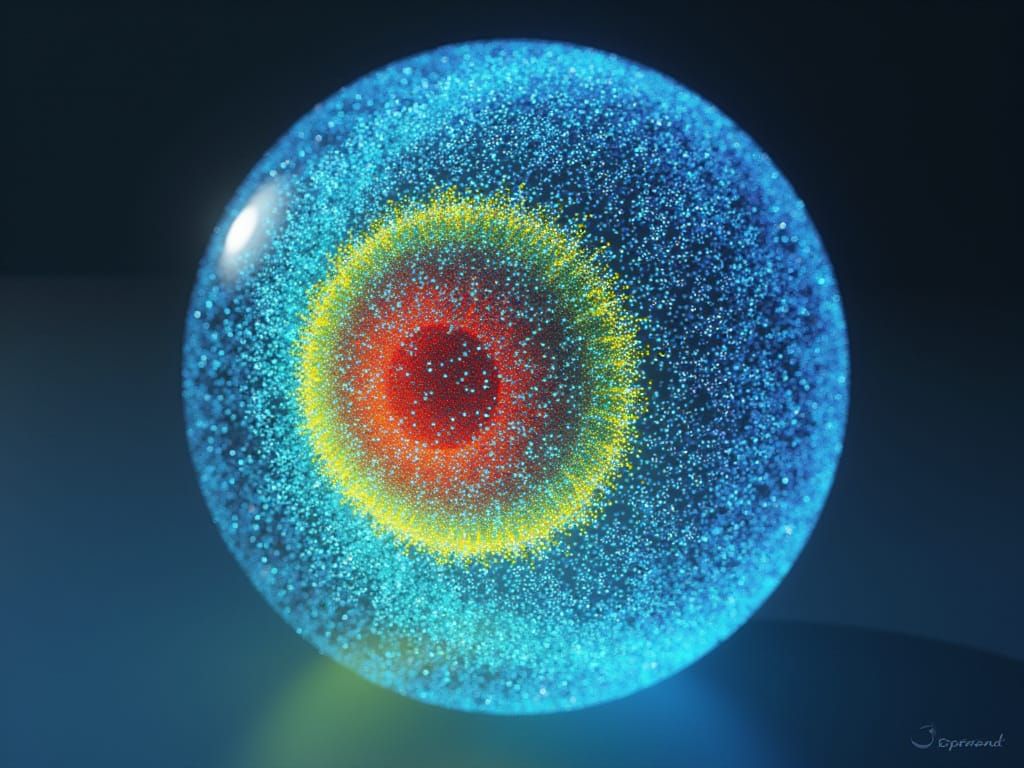 Ray-marched signed distance field estimator of a power-11.24788742 variant with golden-ratio angular scaling factor 1/φ ≈ 0.6180339887 appli...