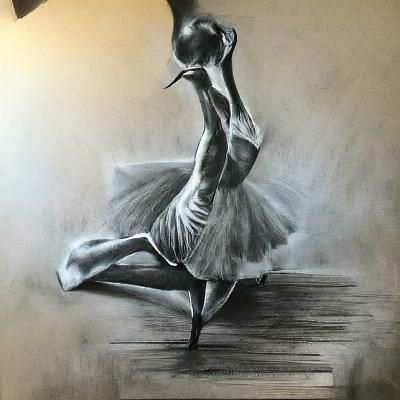 "Ballerina" charcoal drawing