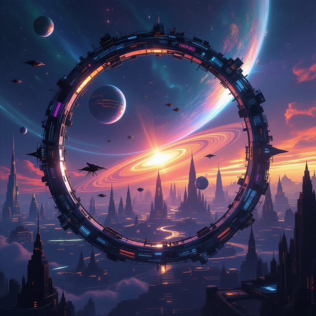 A titanic Dyson Ring encircles a pulsating trinary star system