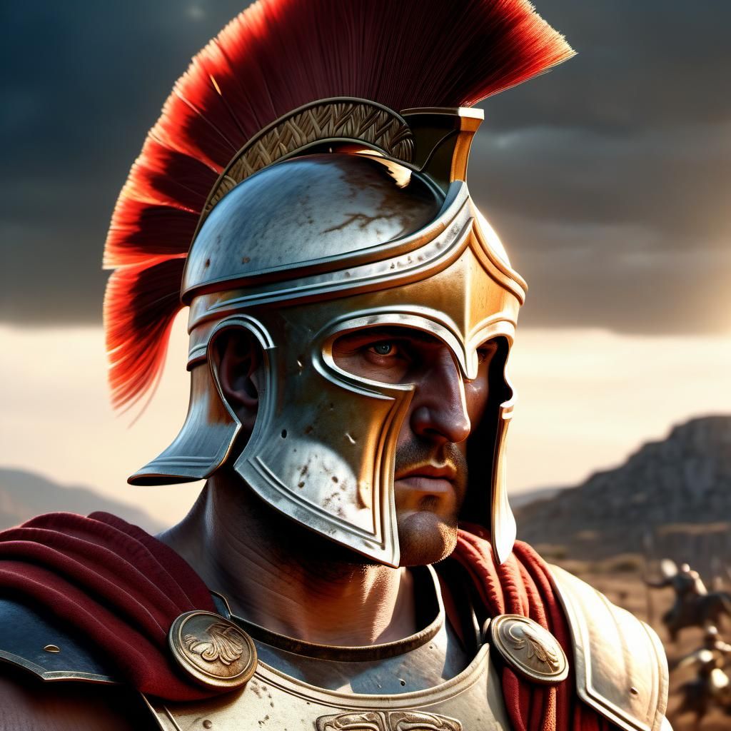 Patroclus wearing Achilles' helmet into battle - AI Generated Artwork ...