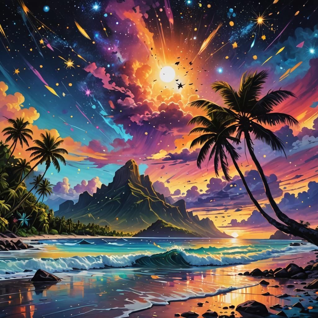 cosmic beach  by @Nama