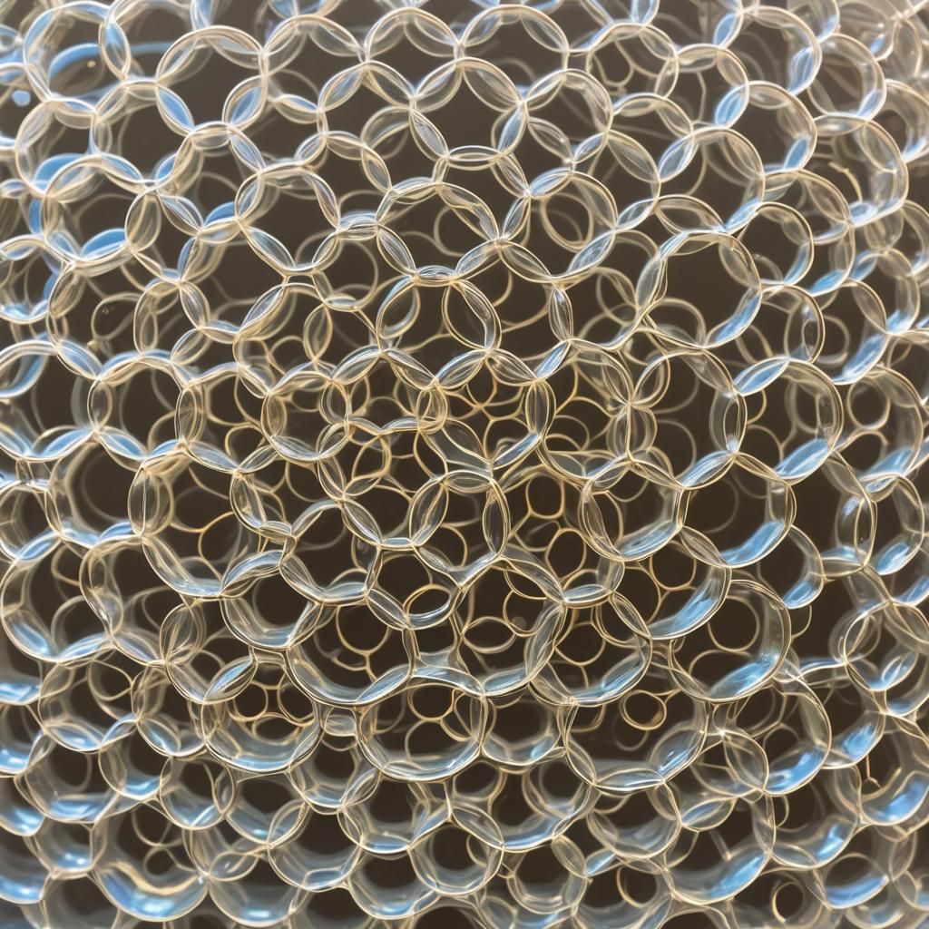 3 dimensional flower of life made out of soap bubbles