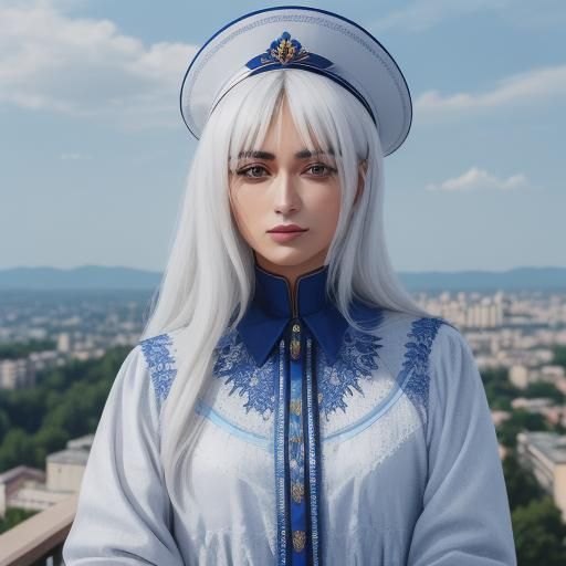 Кинескиња у традиционалној одећи, у сандалама, на празном се...