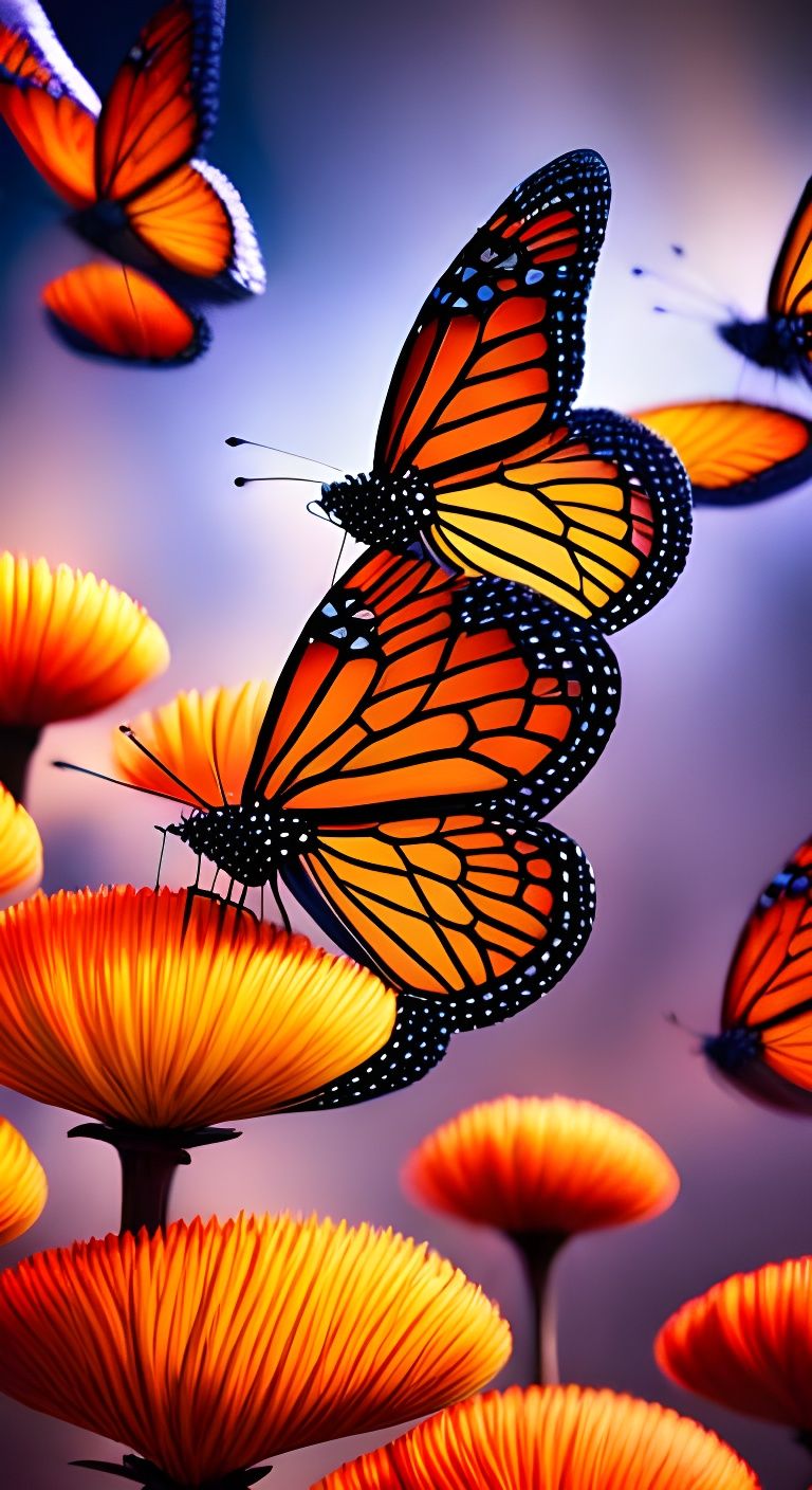 Monarch butterflies - AI Generated Artwork - NightCafe Creator