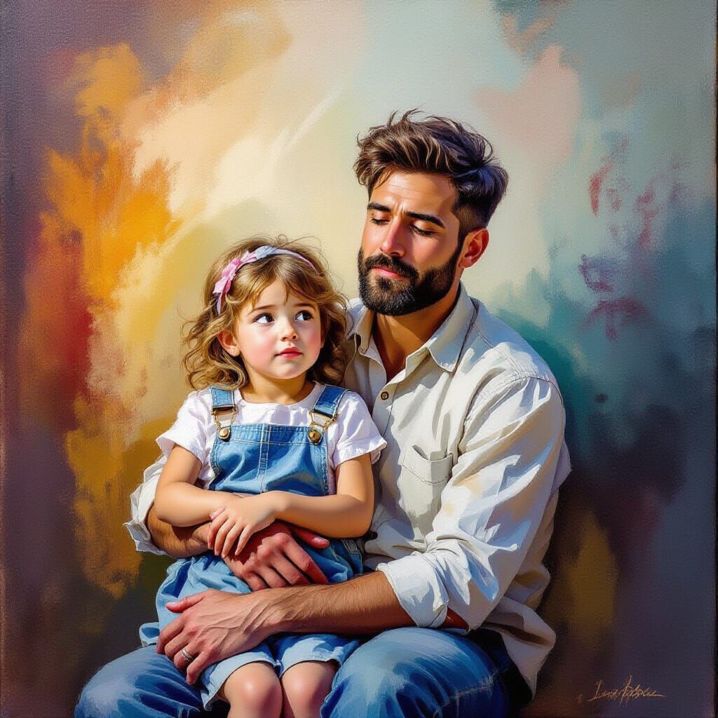 Double Exposure: Happy Boy with Crying Clock-Headed Child Oi...