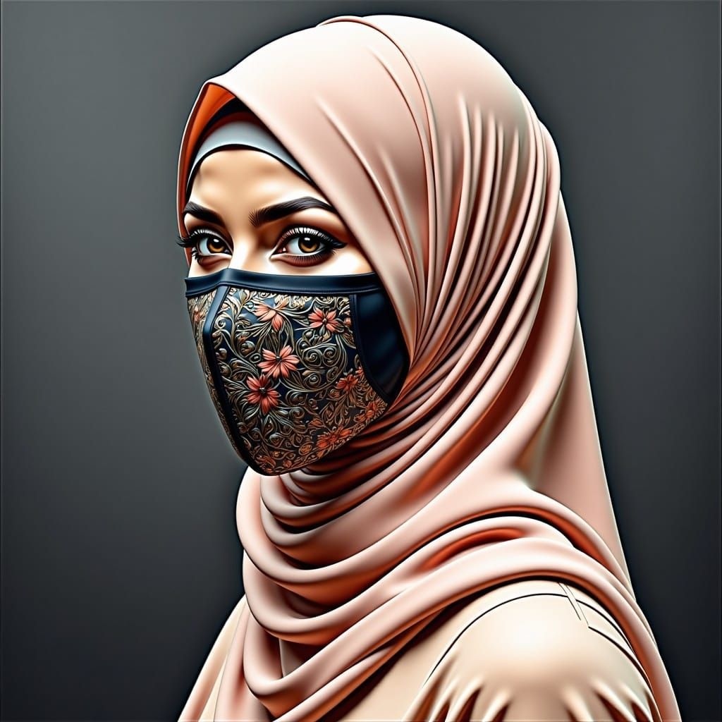 Elegant Hijab Woman in Traditional Attire
