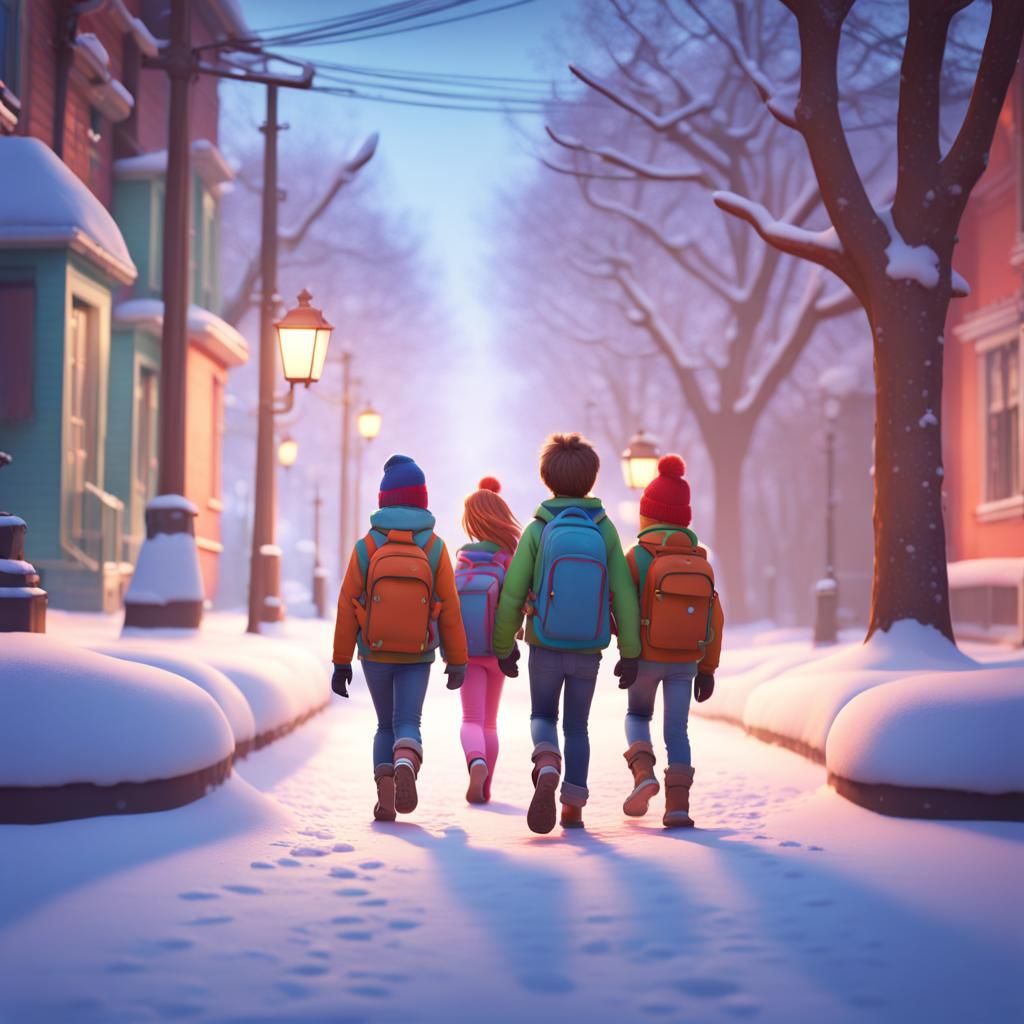 Winter’s morning off to school
