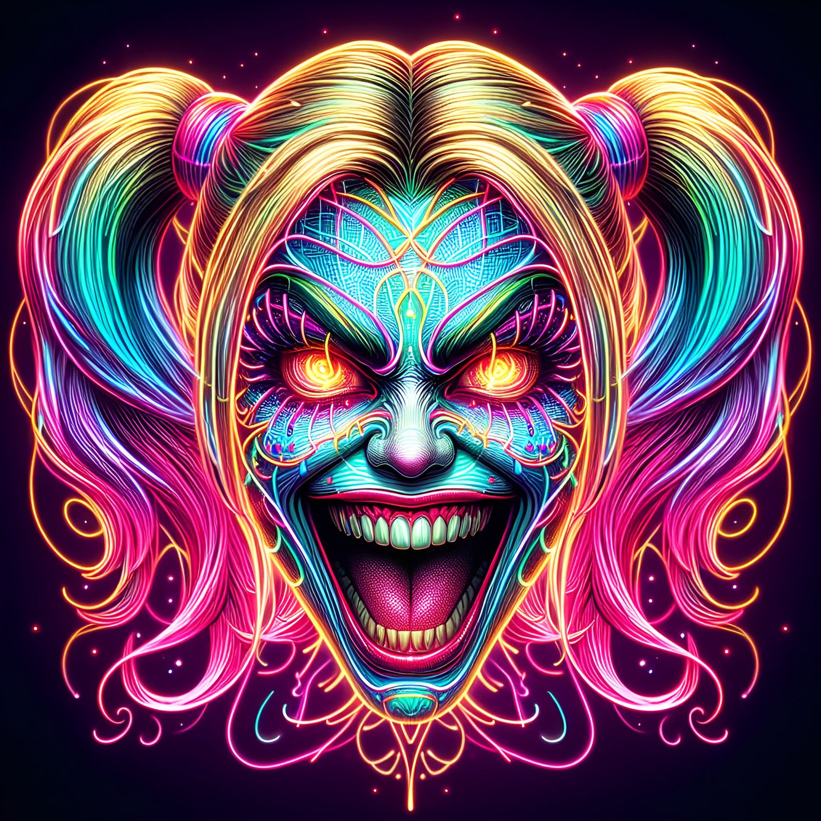 Punkadelic Harley Quinn Screaming Face