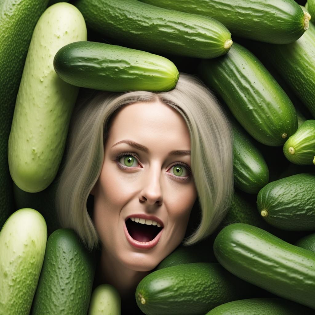 An animatronic cucumber named Kimberly Vaginacurtains - AI Generated