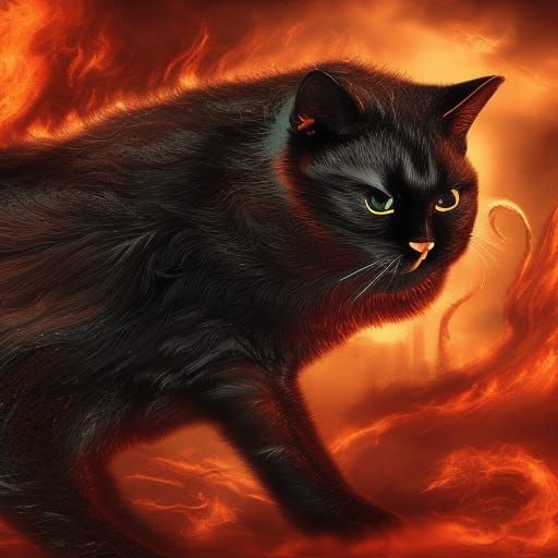 black fire cat - AI Generated Artwork - NightCafe Creator