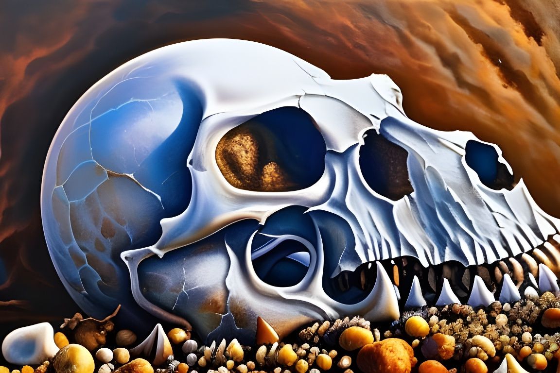 Scary beautiful skull