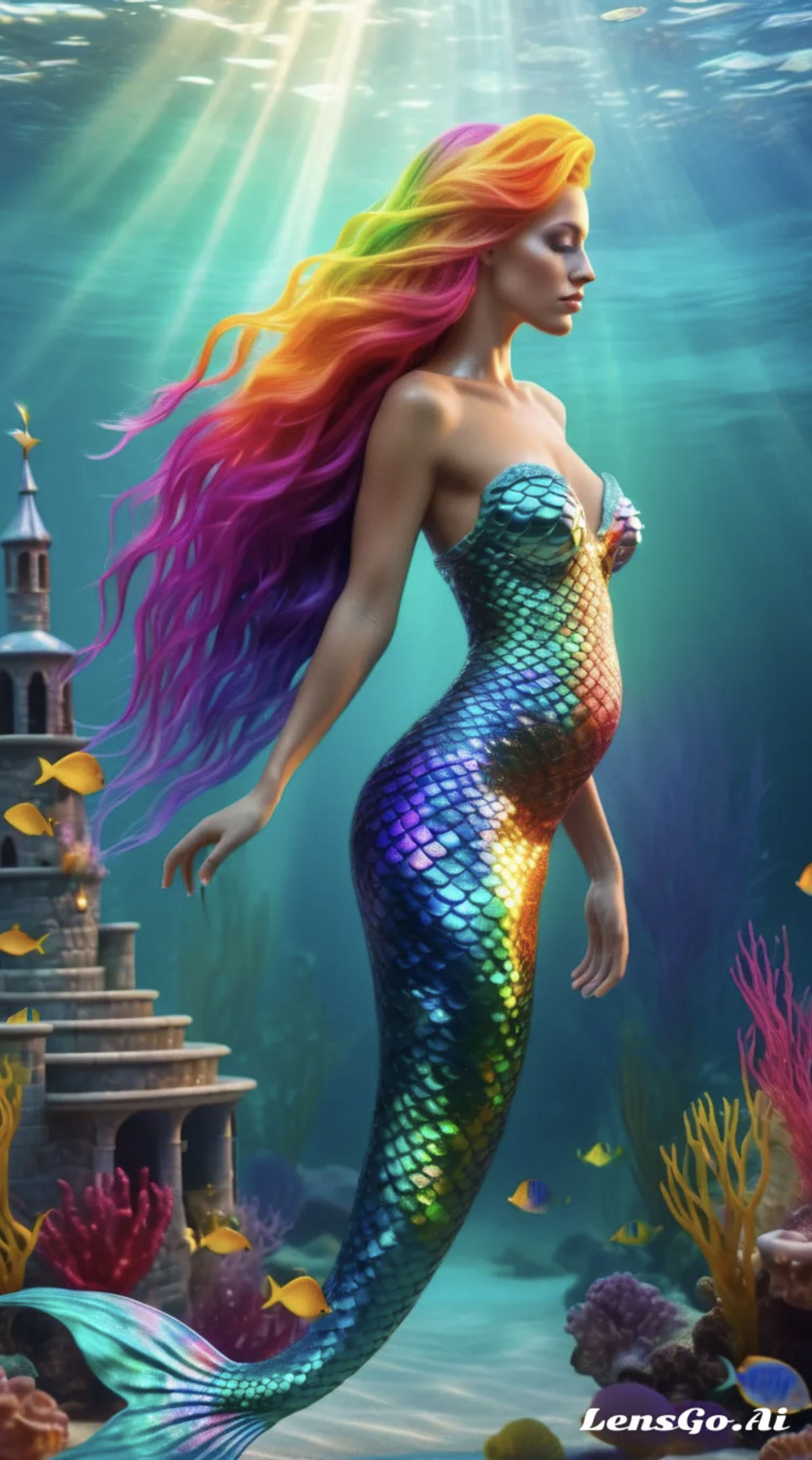 Rainbow mermaid V