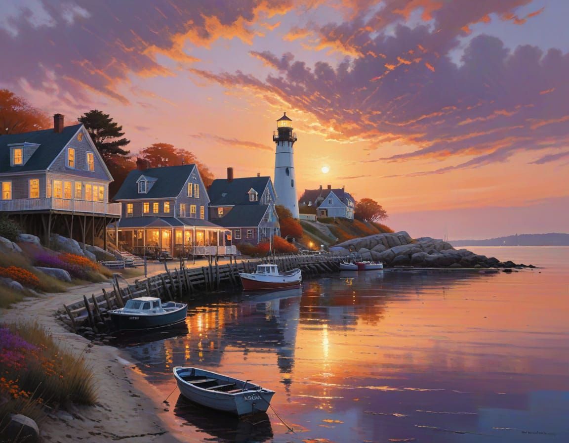 Sunset by the Lighthouse.   by @Stutzy