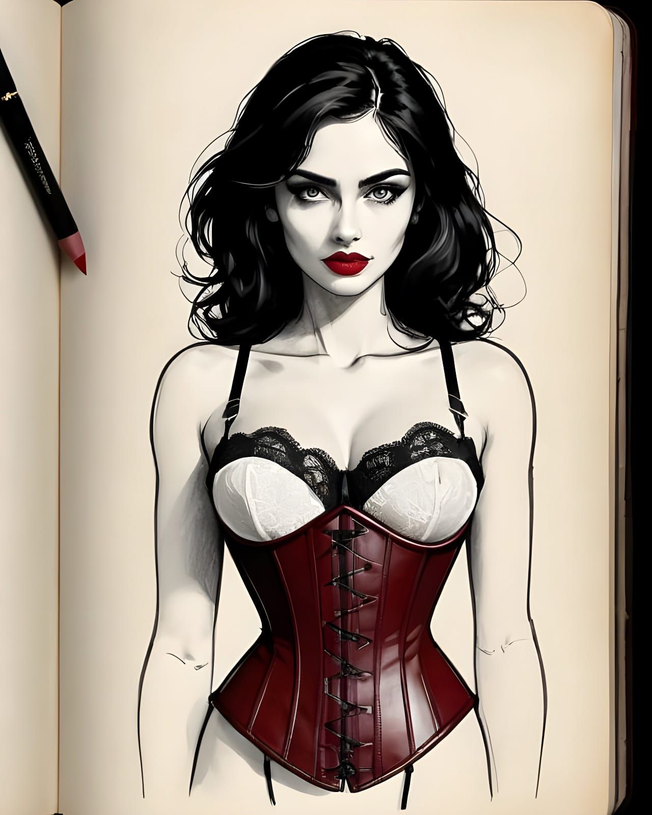 Maroon Corset