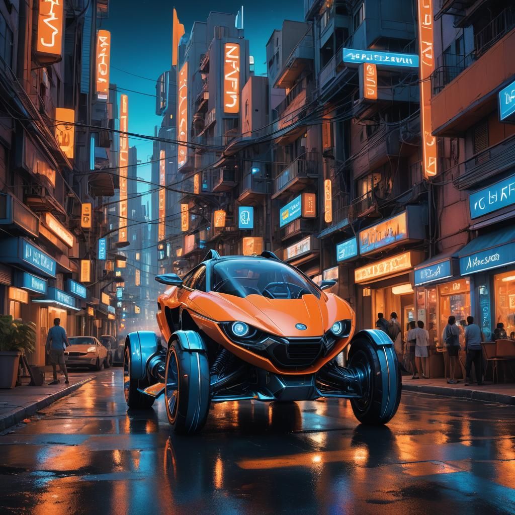 Eye-Shaped Vehicle Navigates Florida in Futuristic Digital A...