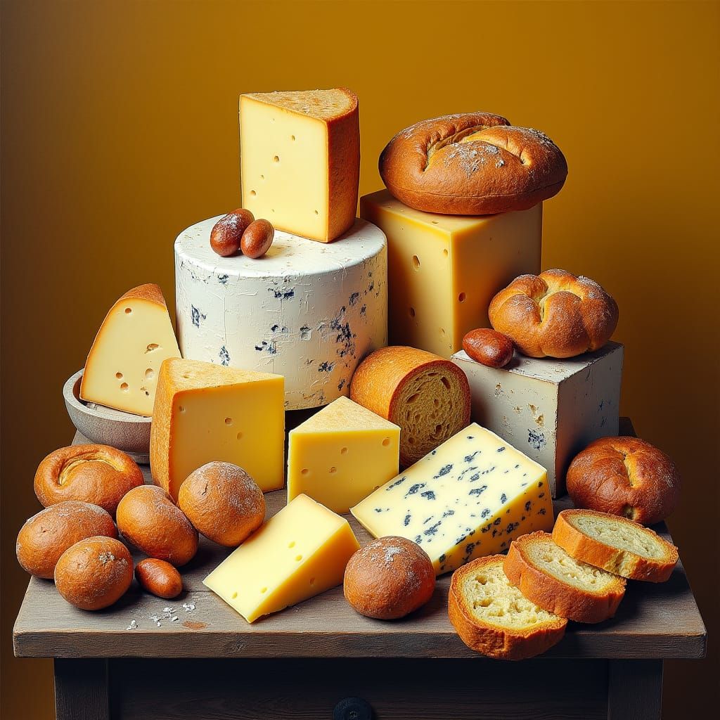 Majestic Dairy Spread in Still-Life Style