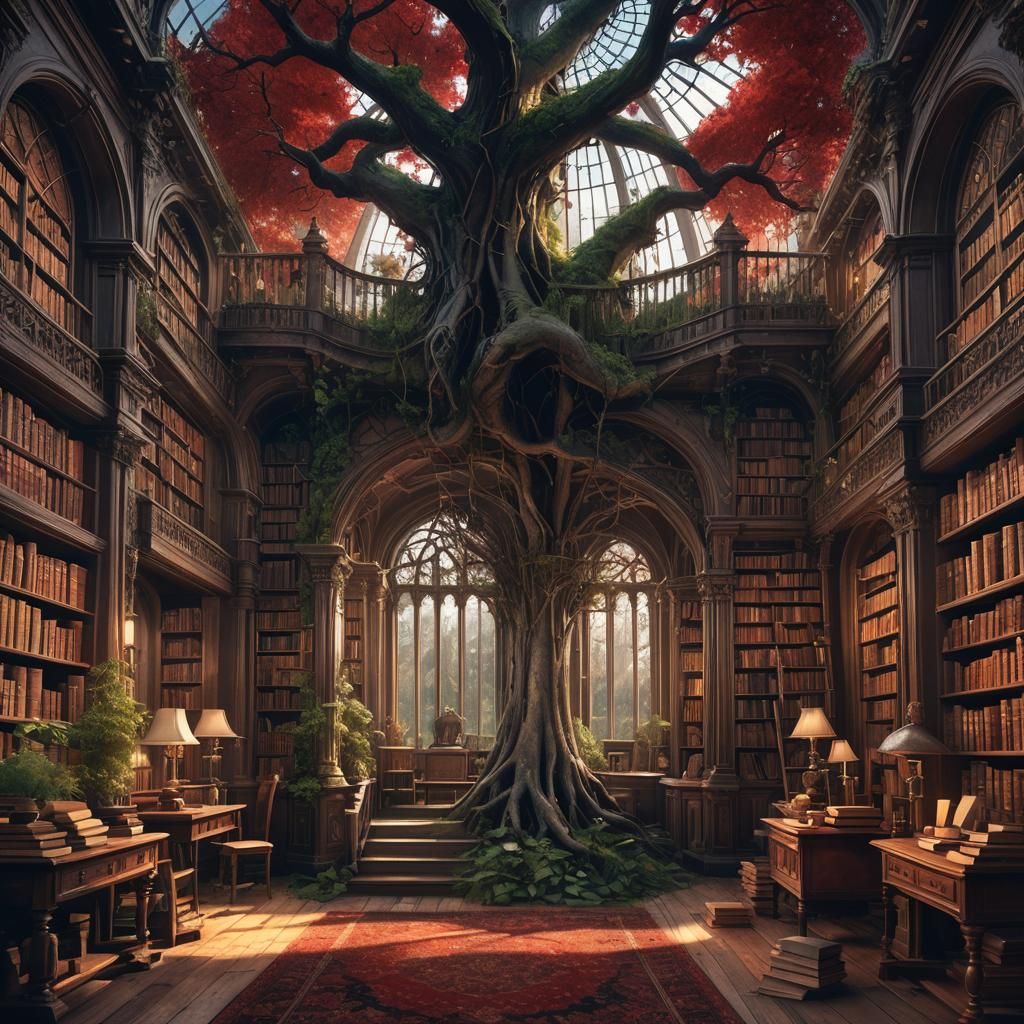 The Tree of Scholars - AI Generated Artwork - NightCafe Creator